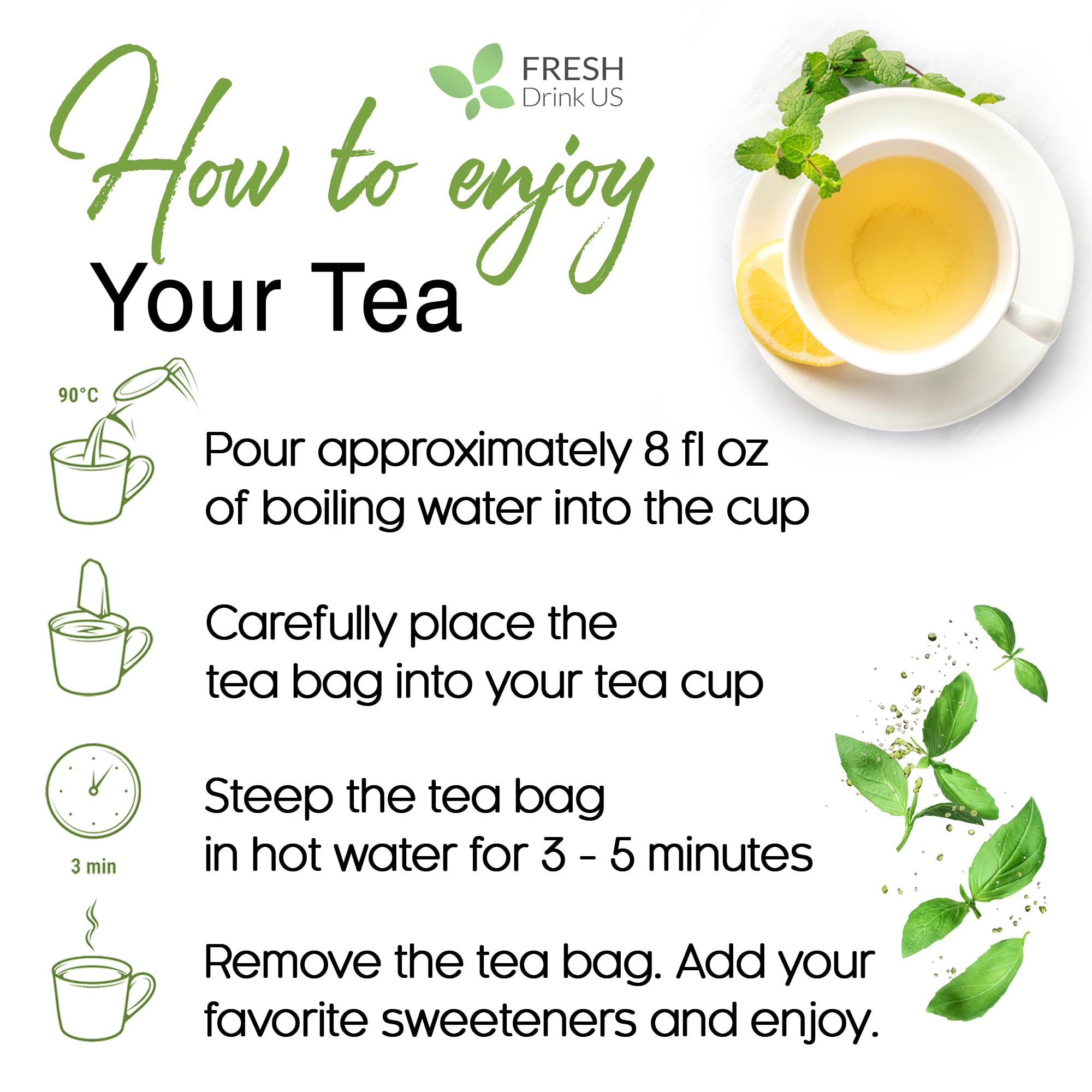 FreshDrinkUS 75-count tea for a convenient daily ritual and lasting quality