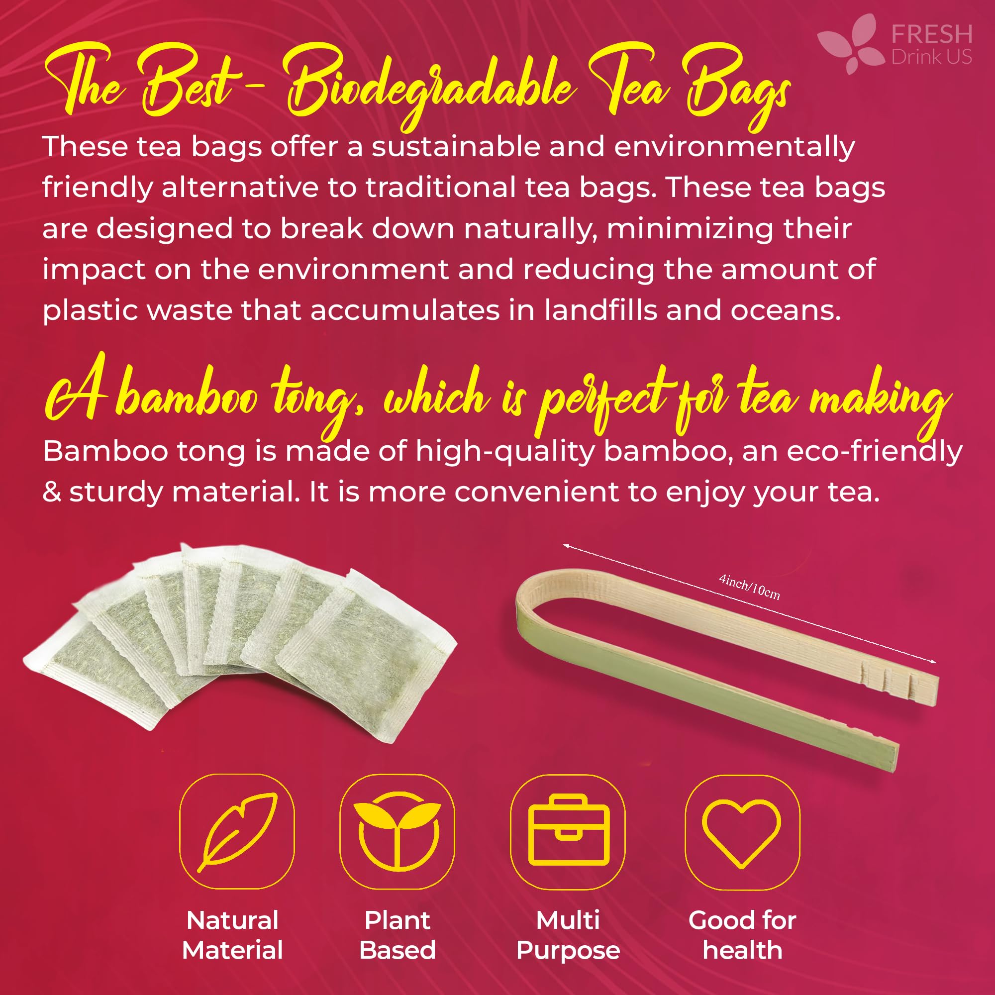 FreshDrinkUS daily-use tea bag ready for a quick, convenient cup