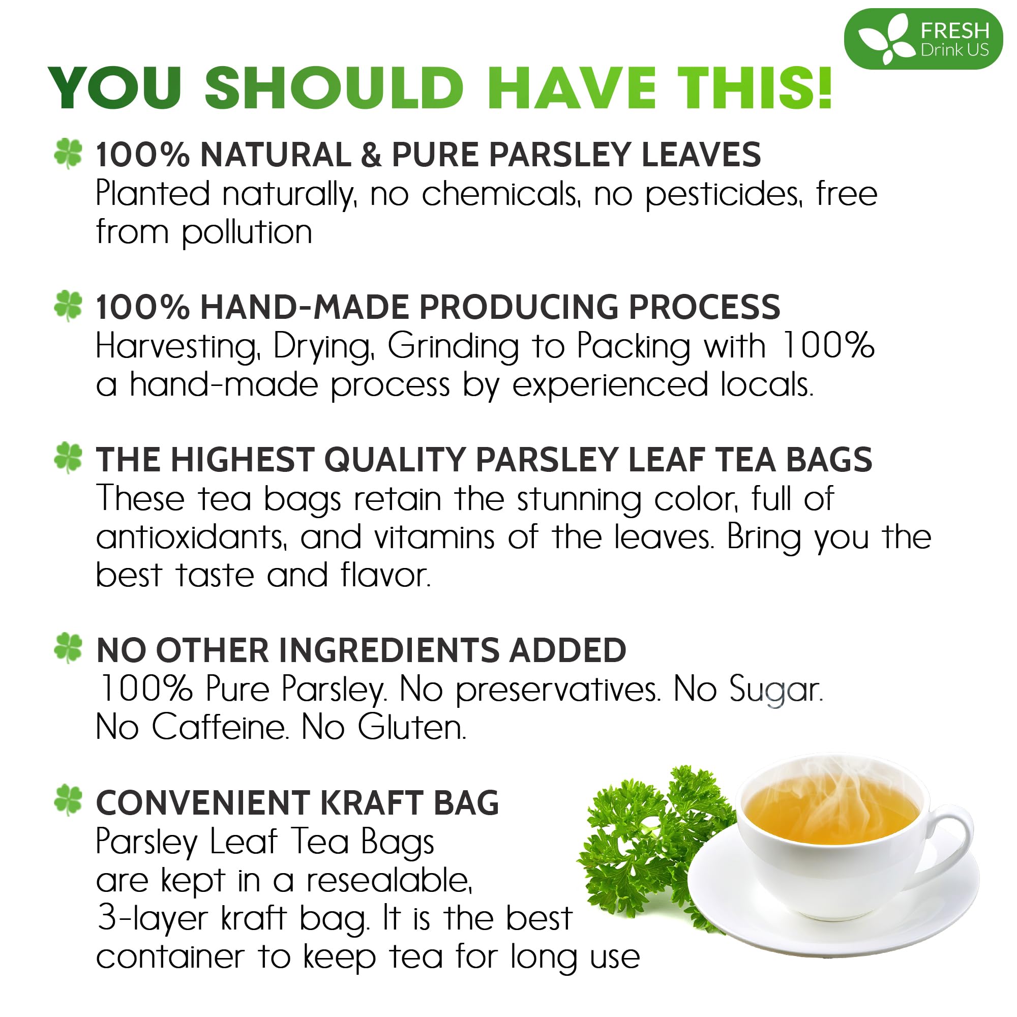 FreshDrinkUS dried parsley leaves for a light herbal infusion