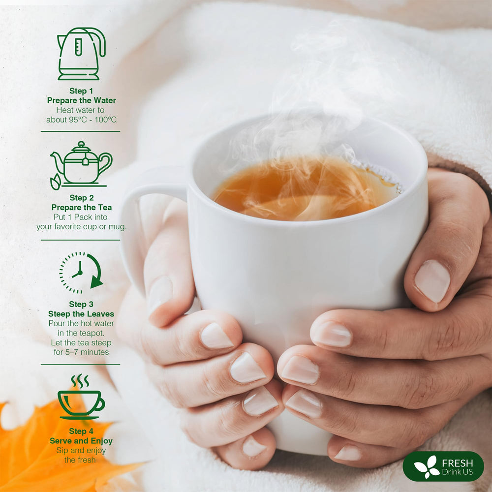 FreshDrinkUS earthy-smooth flavor in a warm cup for daily sipping.