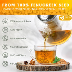 FreshDrinkUS fenugreek tea packaging showcases eco-friendly materials