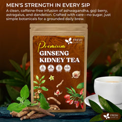FreshDrinkUS Ginseng 6 Treasures Tea Cup Steeping shows calming, caffeine-free brew.