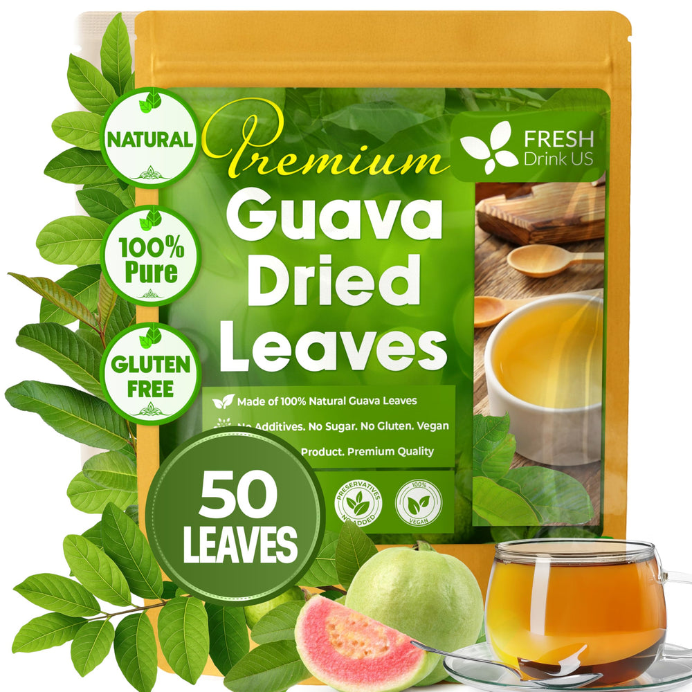 FreshDrinkUS guava leaves dried bundle shows natural quality for herbal tea.