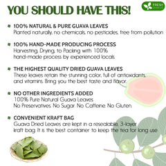 FreshDrinkUS guava leaves vacuum-pack preserved aroma and freshness.