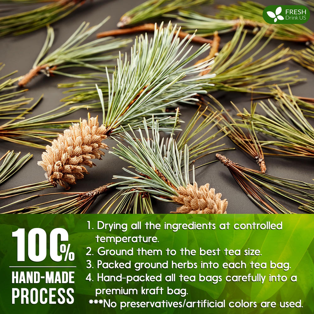 FreshDrinkUS hand-selected pine leaves emphasize quality and freshness