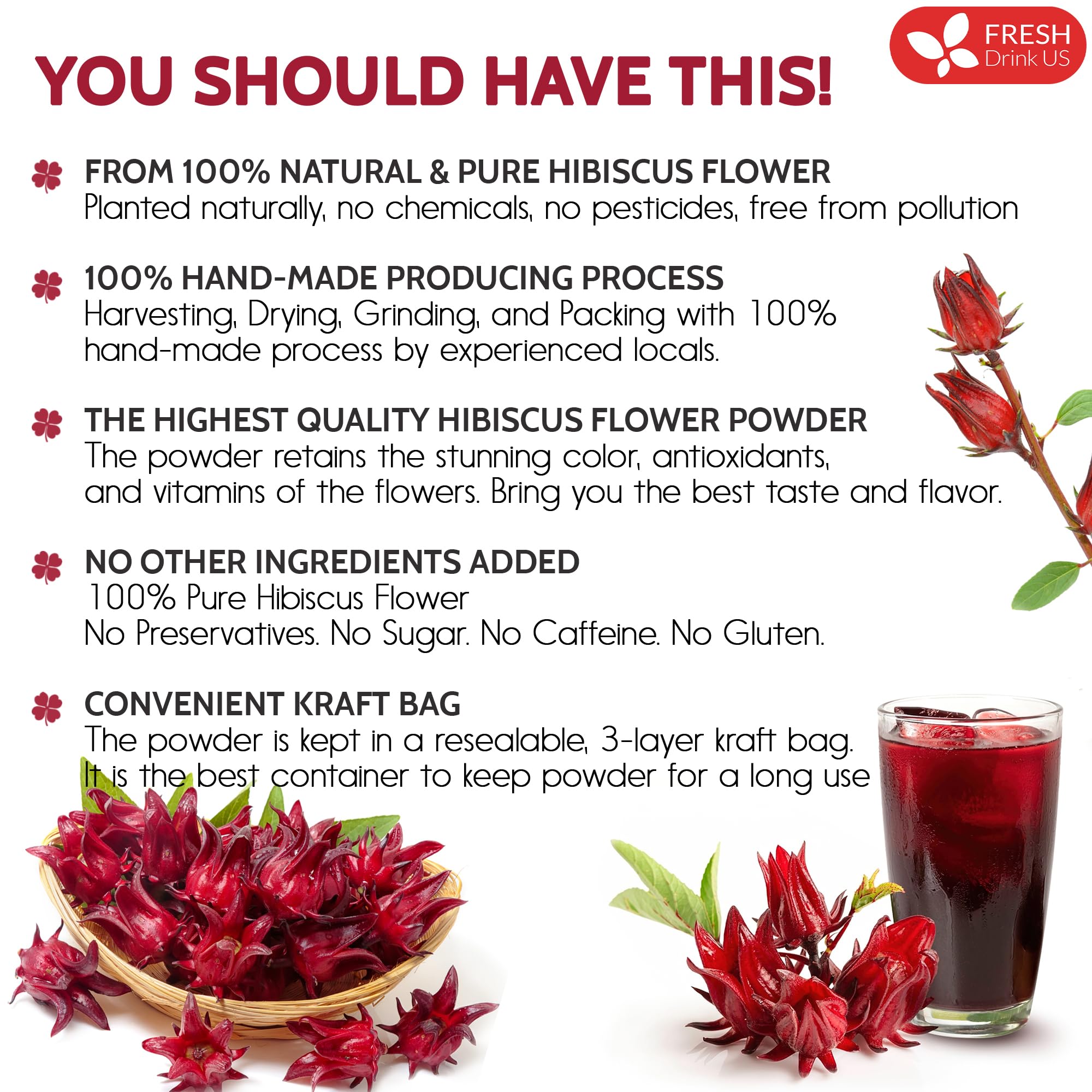 FreshDrinkUS hibiscus powder used in a cocktail for color