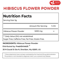 FreshDrinkUS hibiscus powder tea infusion with bright color and aroma