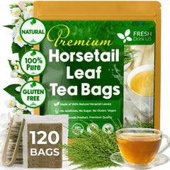 FreshDrinkUS horsetail tea bags in eco-friendly packaging showing purity.