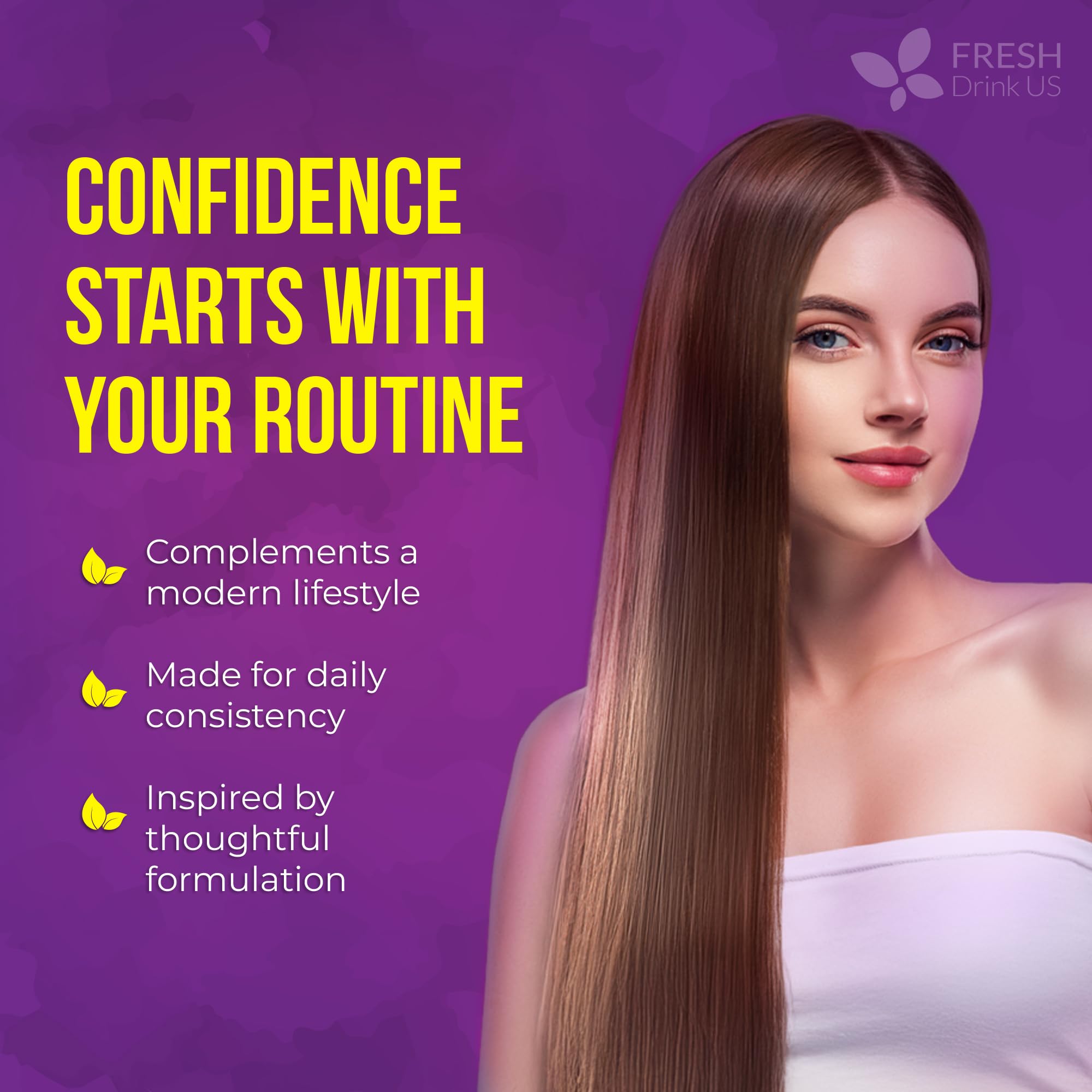 FreshDrinkUS soft chews; dairy-free and gluten-free benefits highlighted.