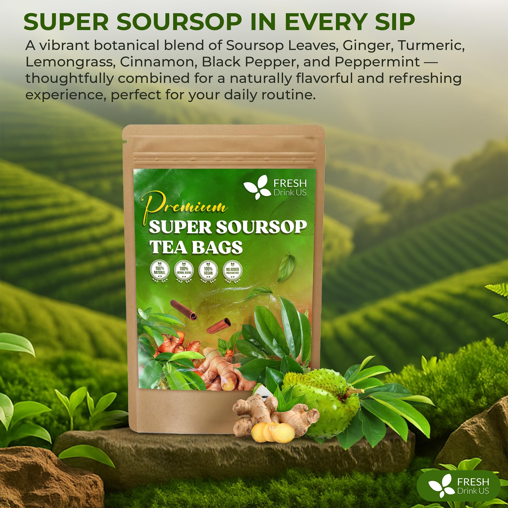 FreshDrinkUS lemongrass and cinnamon create a bright, comforting flavor.