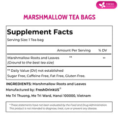 FreshDrinkUS marshmallow tea bags close-up show natural roots and leaves aroma