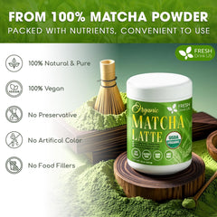 FreshDrinkUS Matcha Latte Powder Whisk demonstrates smooth mixing and froth.