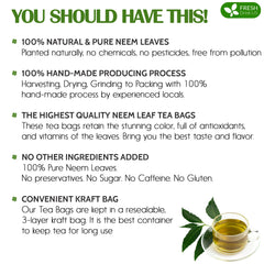 FreshDrinkUS neem leaf tea bag making demonstrates convenient brew process.