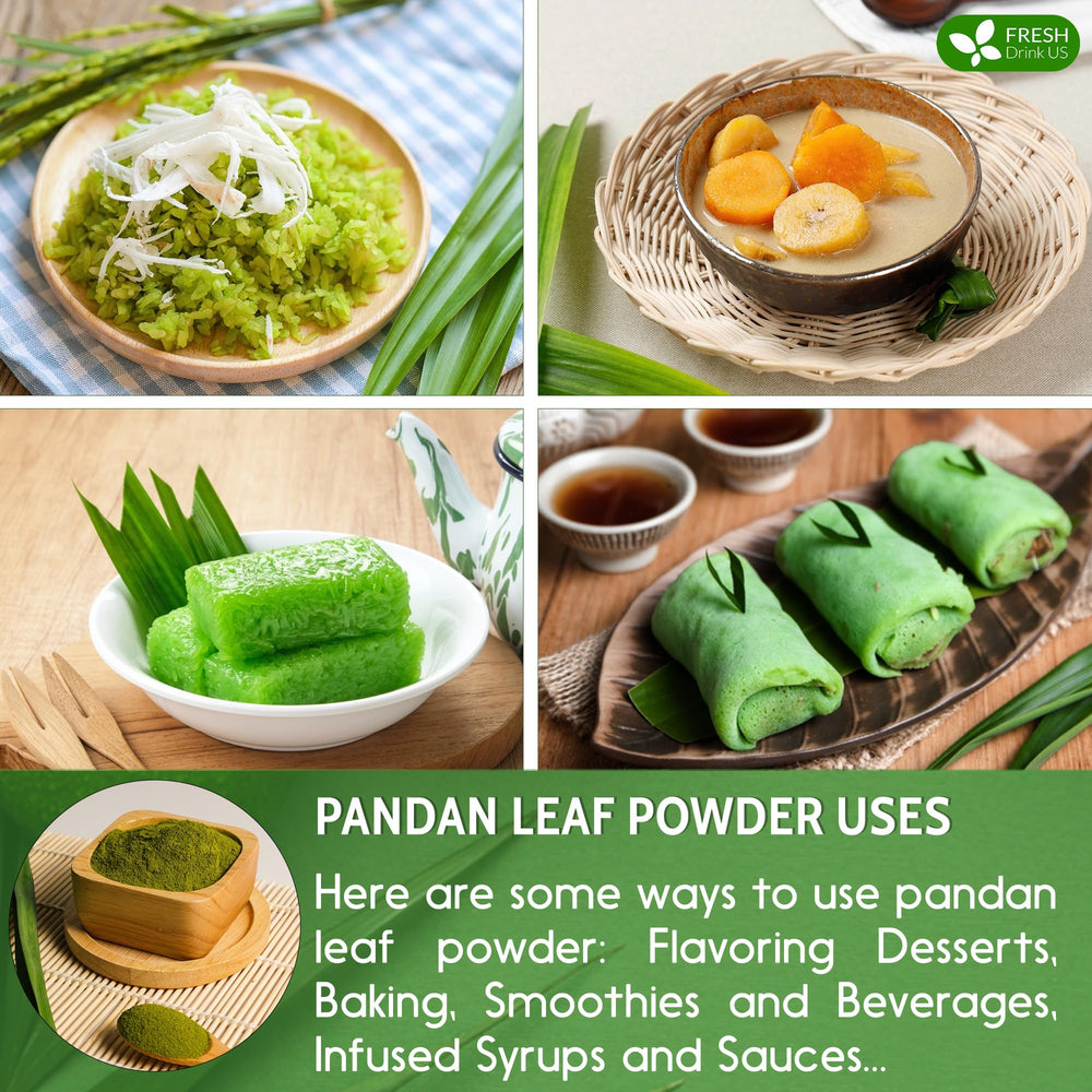 Beverage use of FRESHDRINKUS pandan leaf powder for tint and scent