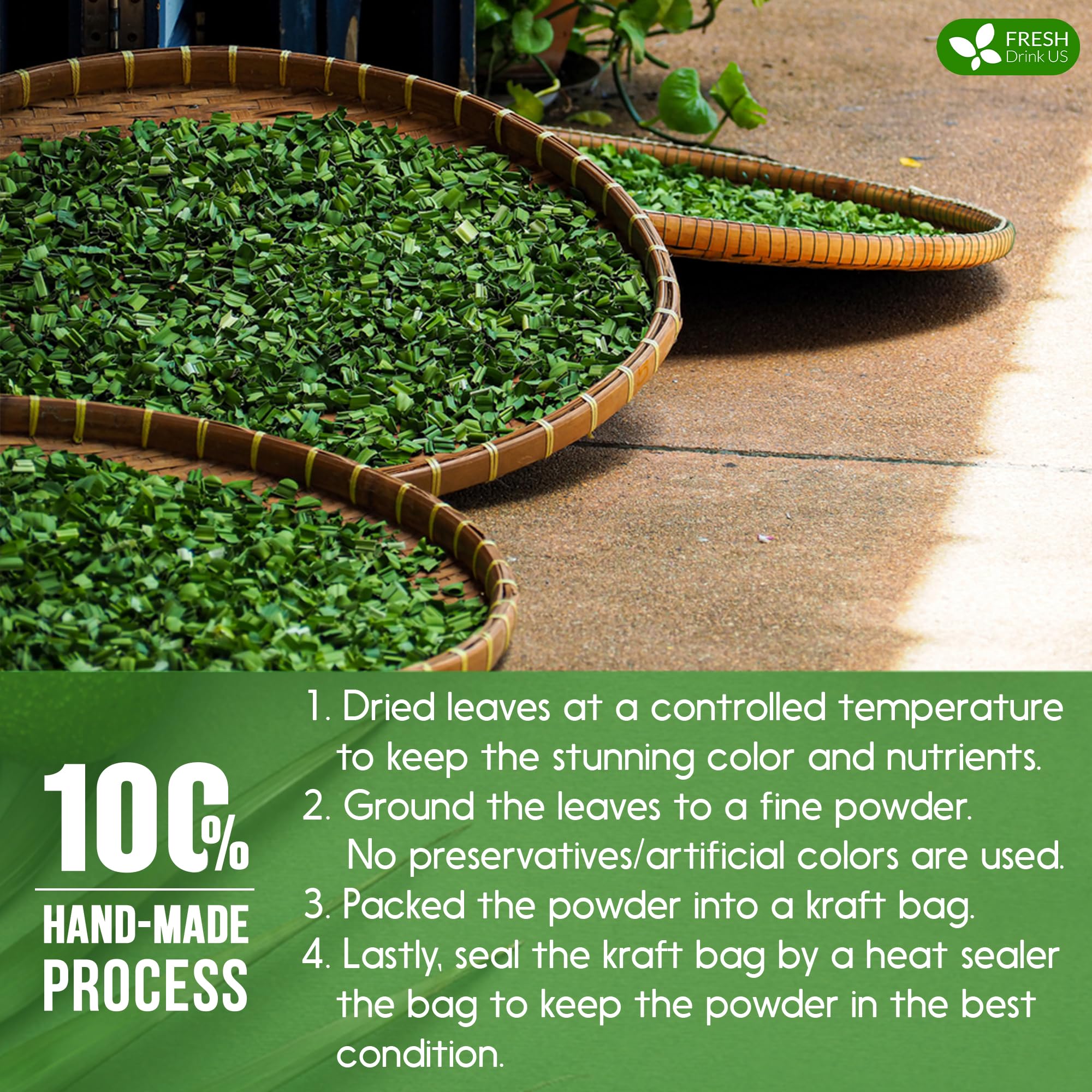 Dessert application of FRESHDRINKUS pandan leaf powder for aroma and color