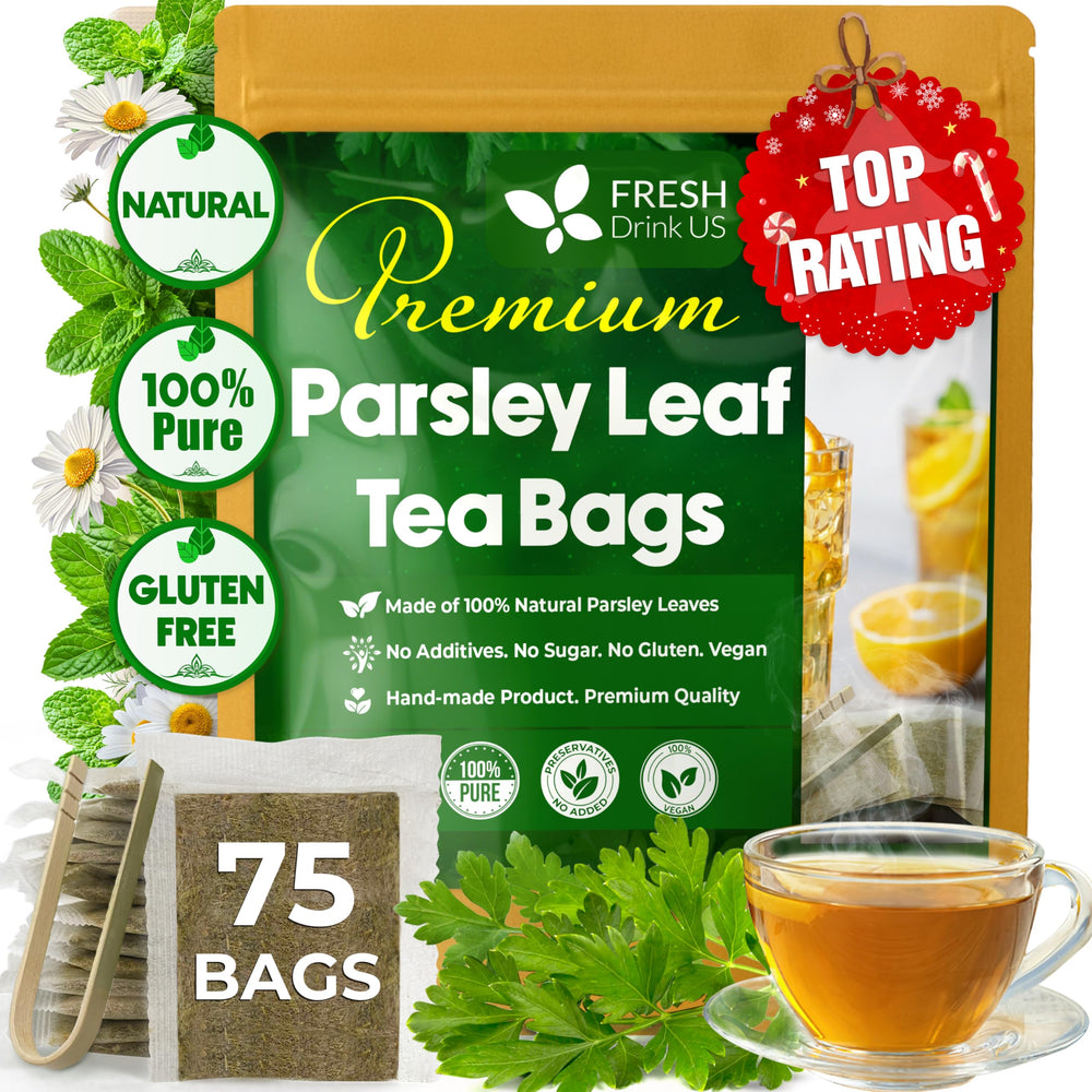 FreshDrinkUS parsley tea bags pack ready for brewing with pure parsley flavor