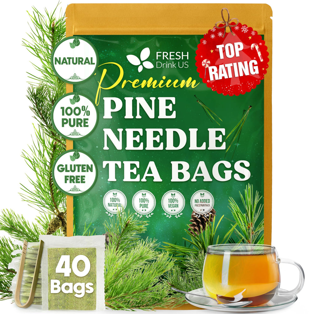 FreshDrinkUS pine needle tea bag with fresh aroma, caffeine-free refresh