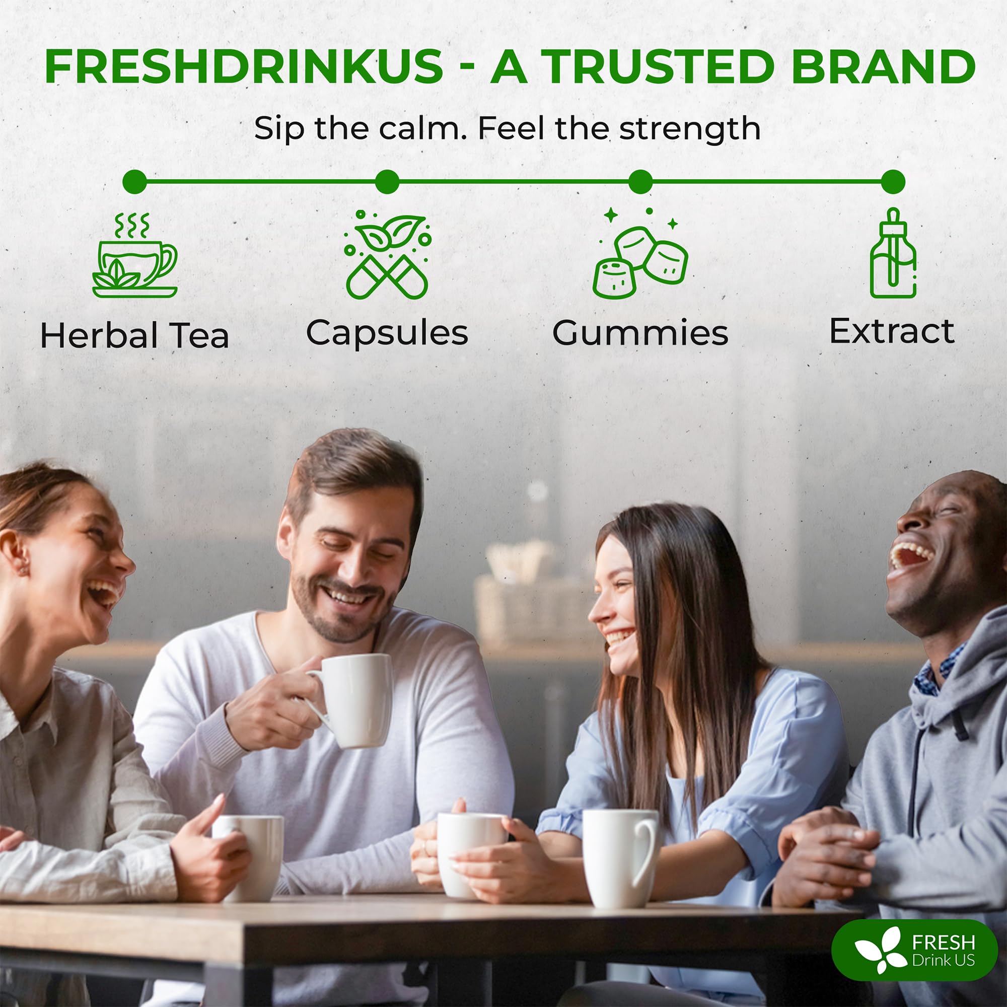 FreshDrinkUS plant-based tea blend designed for versatile daily enjoyment.