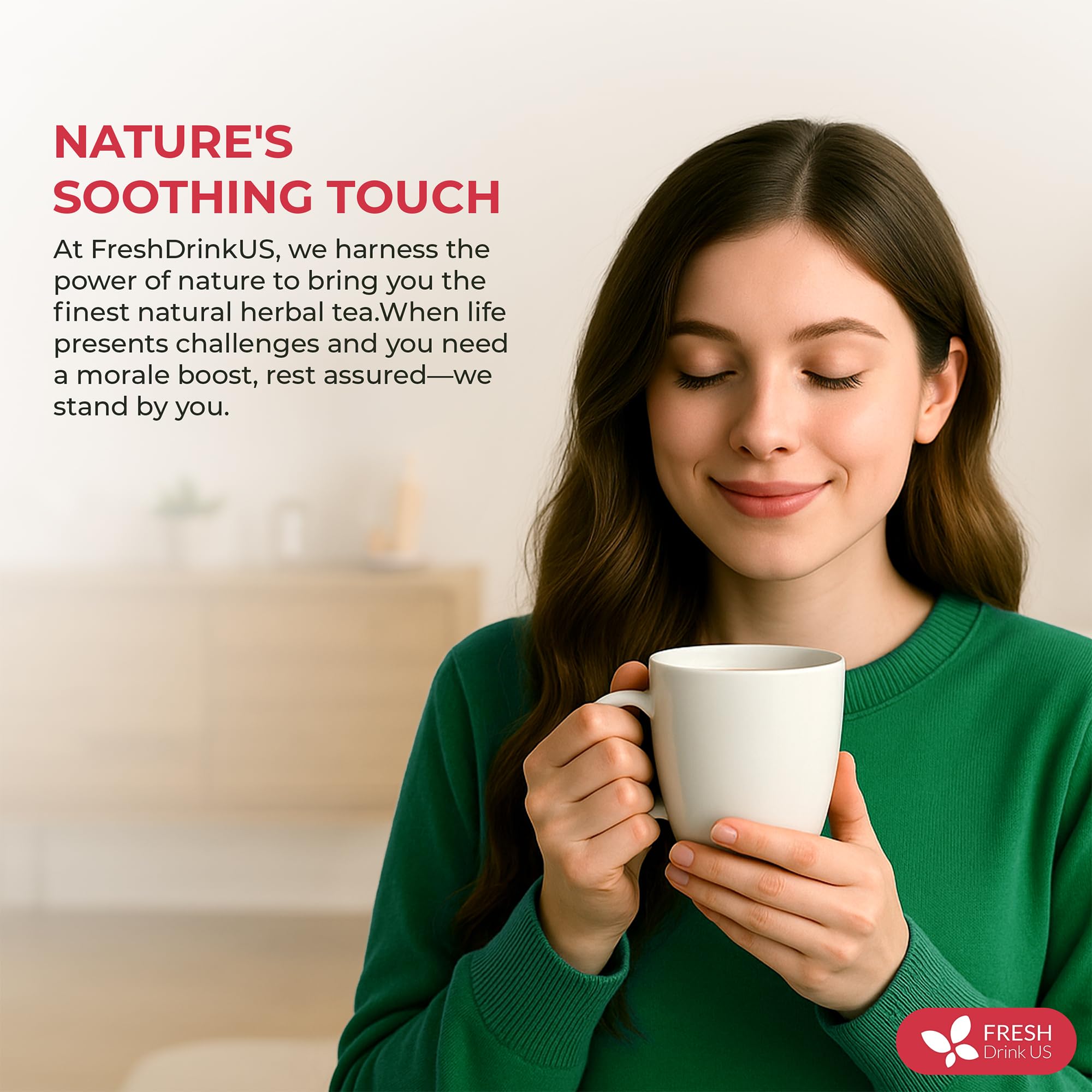 FreshDrinkUS Premium Happy Throat Tea batch highlighting vegan gluten-free formula