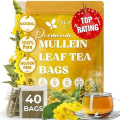 FreshDrinkUS premium mullein tea leaf closeup showing pure leaves for a natural tea ritual