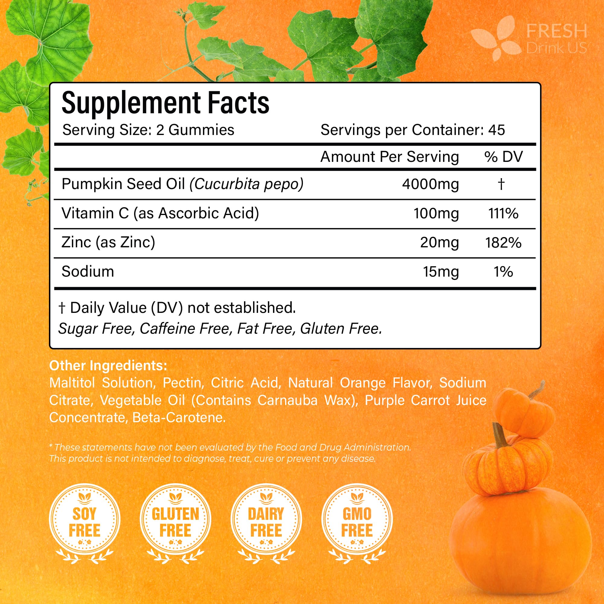FreshDrinkUS Gummies pack on table highlighting plant-based formulation.