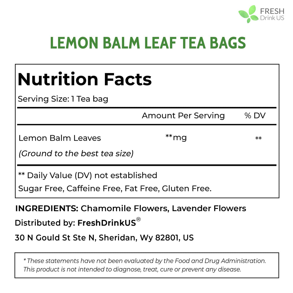 FreshDrinkUS Melissa officinalis leaves offering a mild lemon scent for tea
