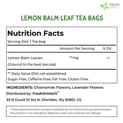 FreshDrinkUS Melissa officinalis leaves offering a mild lemon scent for tea