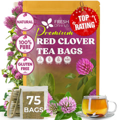 FreshDrinkUS red clover tea bags for a mild, caffeine-free moment