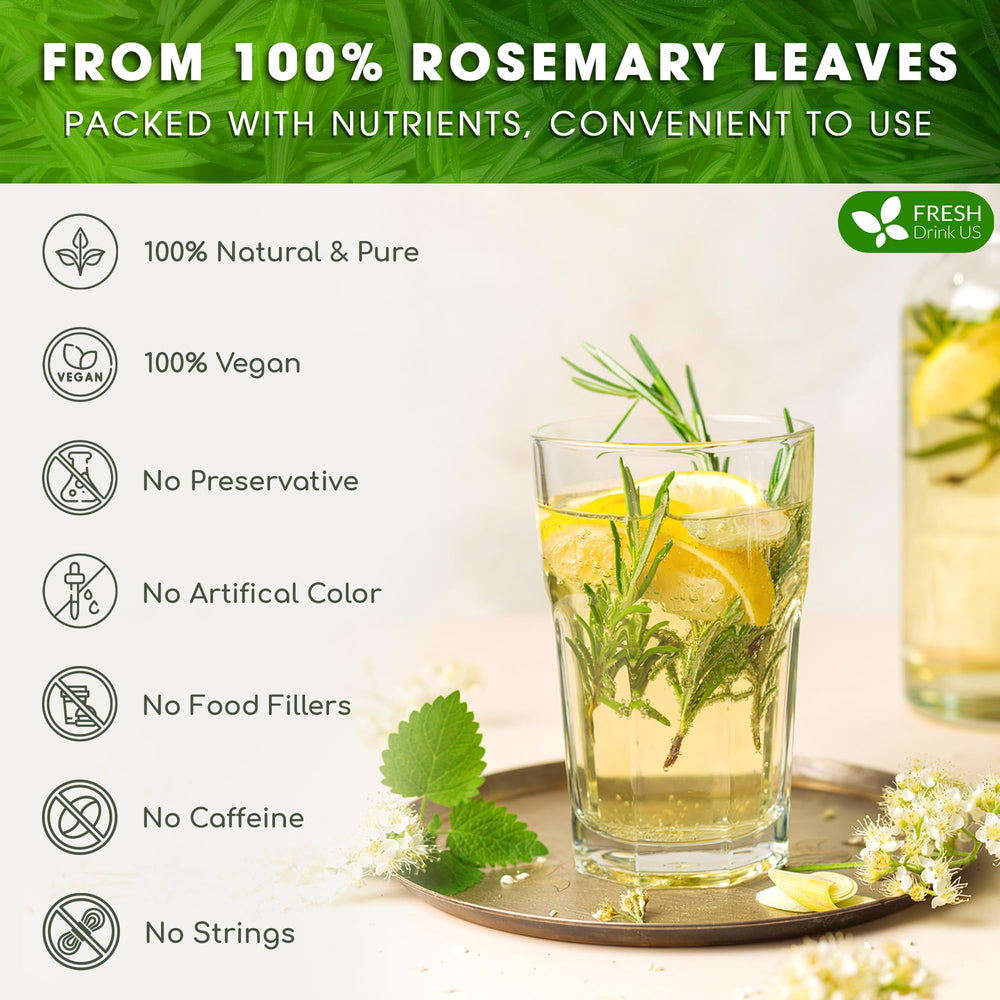 Re-sealable FreshDrinkUS rosemary tea bags adding freshness between uses.