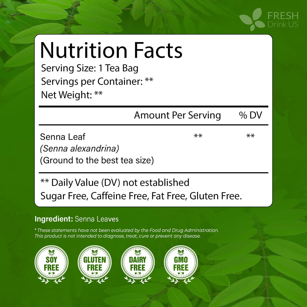 FreshDrinkUS senna tea bags handmade process highlights authentic leaf selection.
