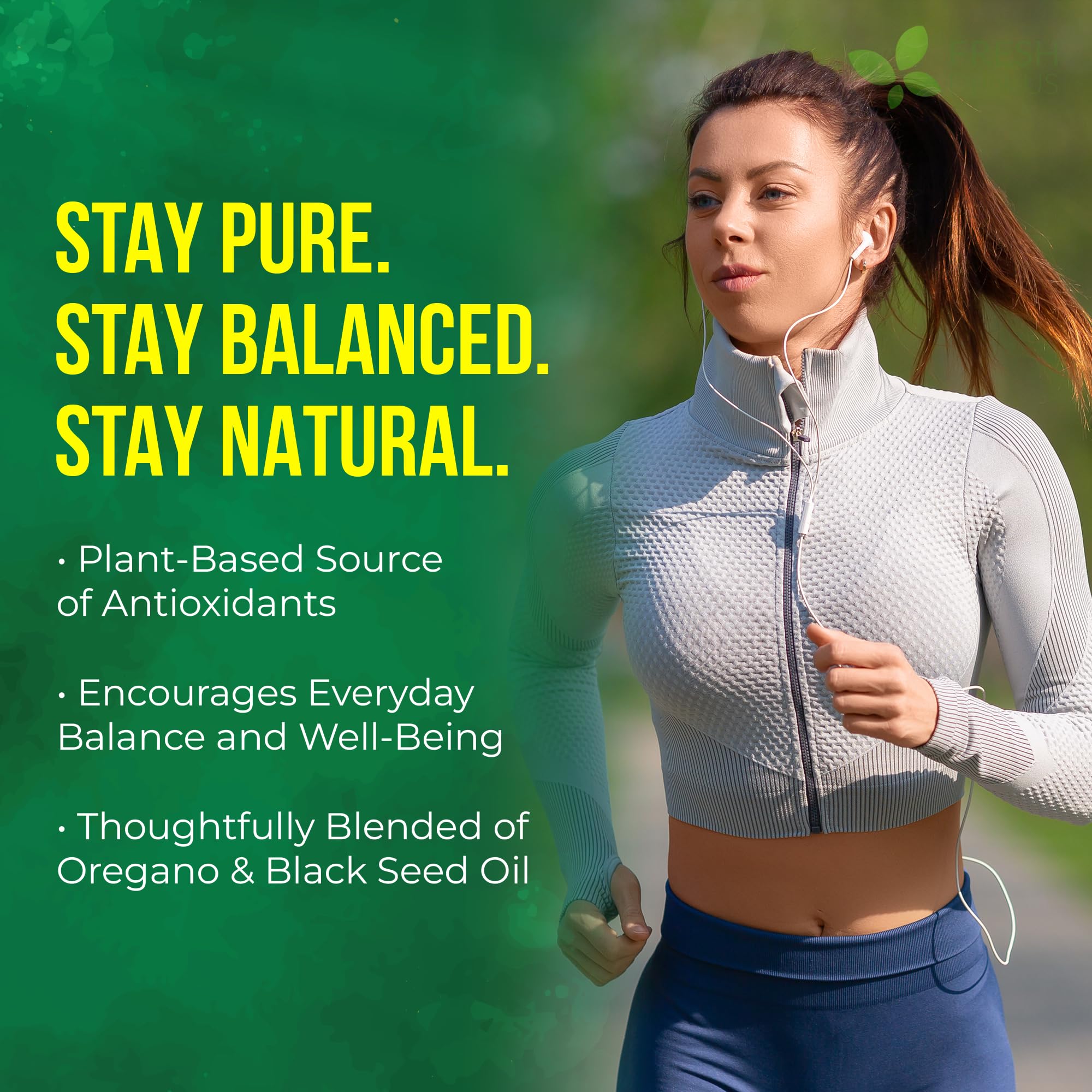 FreshDrinkUS softgels in hand for on-the-go wellness.