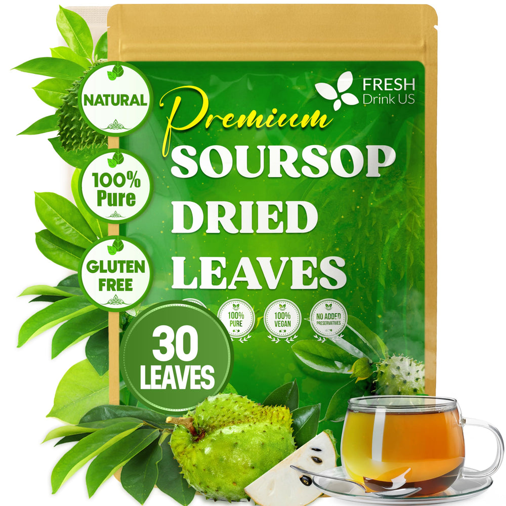 FreshDrinkUS soursop leaves farm harvest showing natural origin and quality