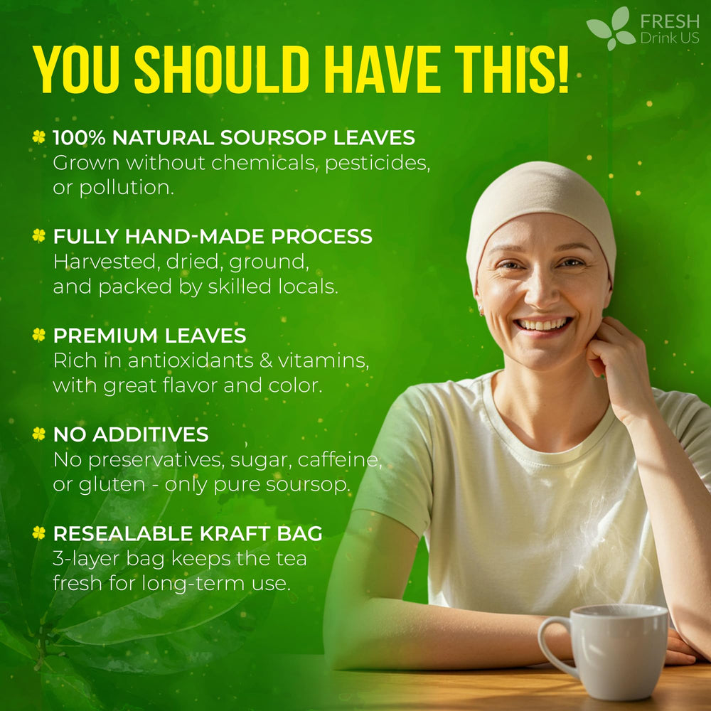 FreshDrinkUS soursop leaves kraft bag packaging protects from moisture and extends shelf life