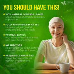 FreshDrinkUS soursop leaves kraft bag packaging protects from moisture and extends shelf life