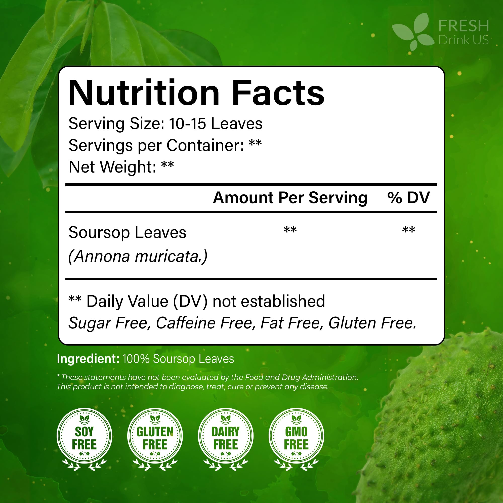 FreshDrinkUS soursop packaging in kraft pouch preserves freshness and sustainability.
