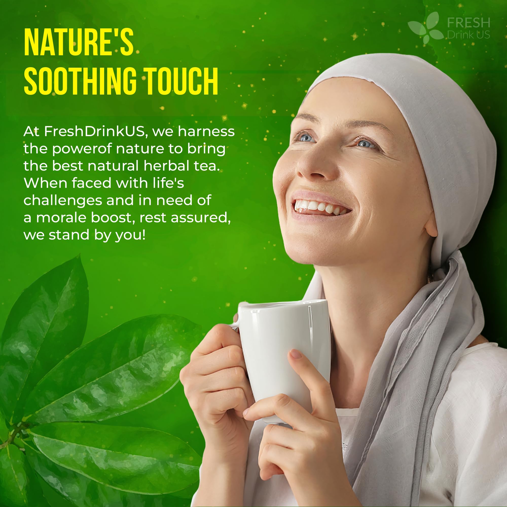 FreshDrinkUS soursop tea in a cup captures natural aroma and color.