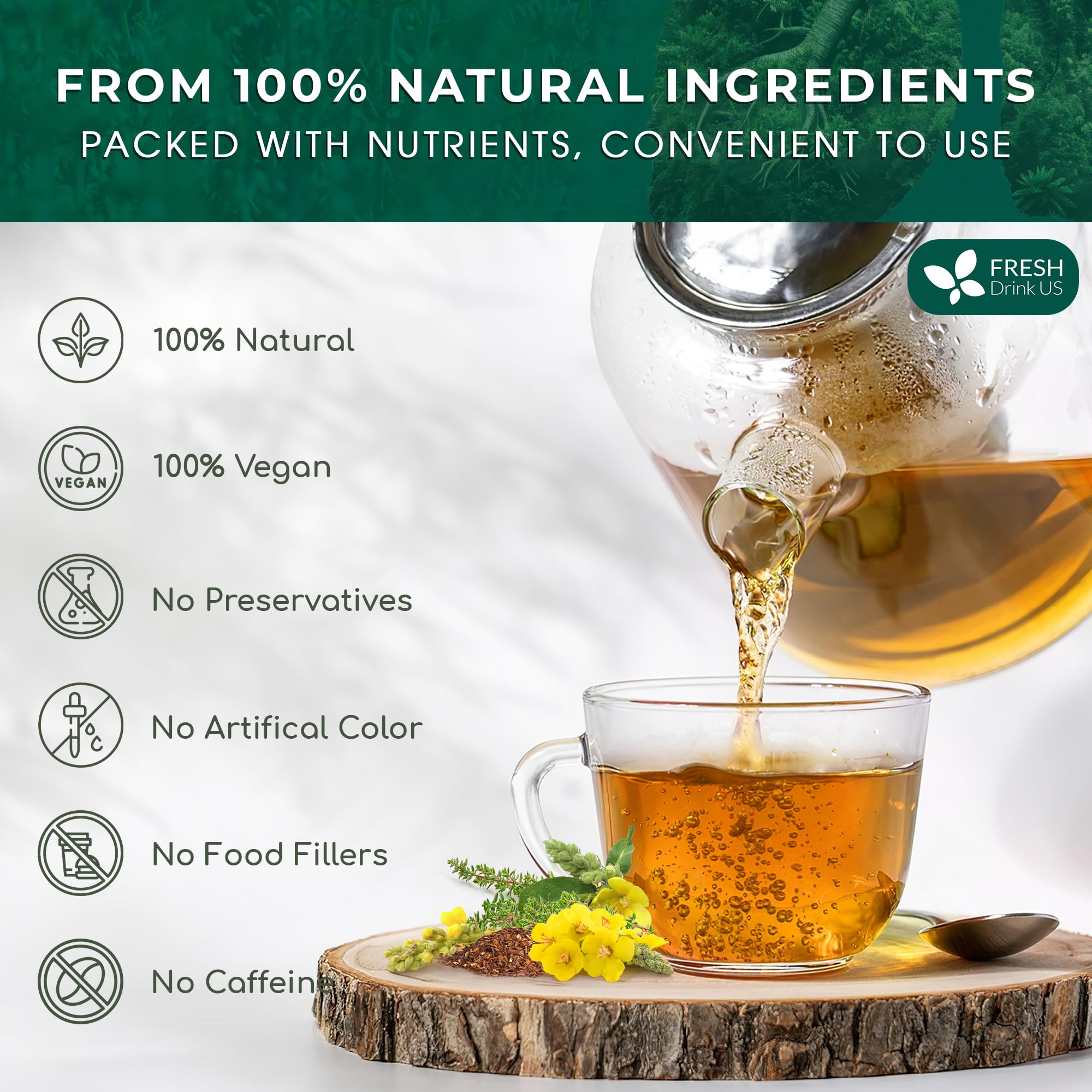 FreshDrinkUS StrongerLungs tea bag with elderberry for seasonal wellness notes.