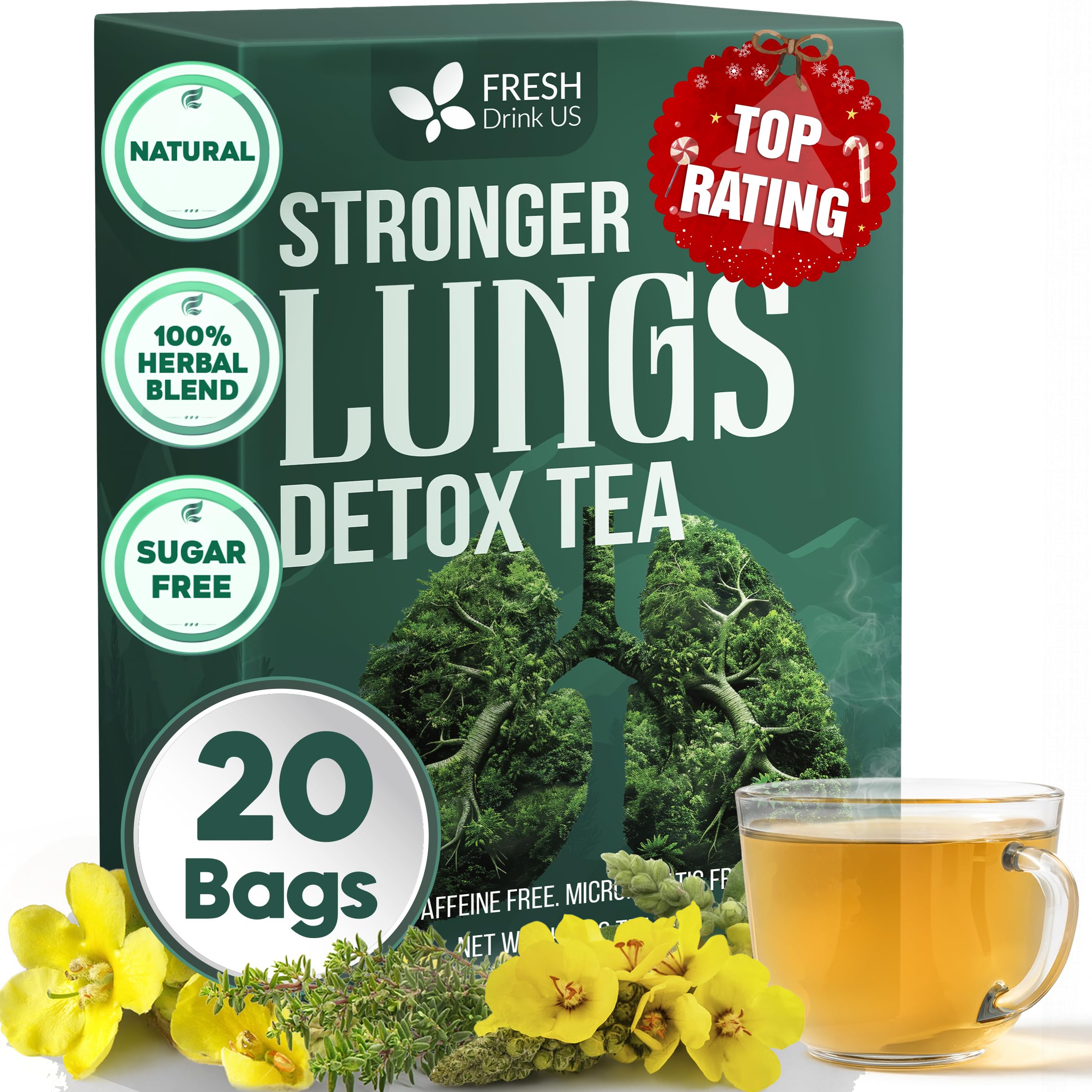 FreshDrinkUS Strongerlungs tea bags box for quick daily brewing