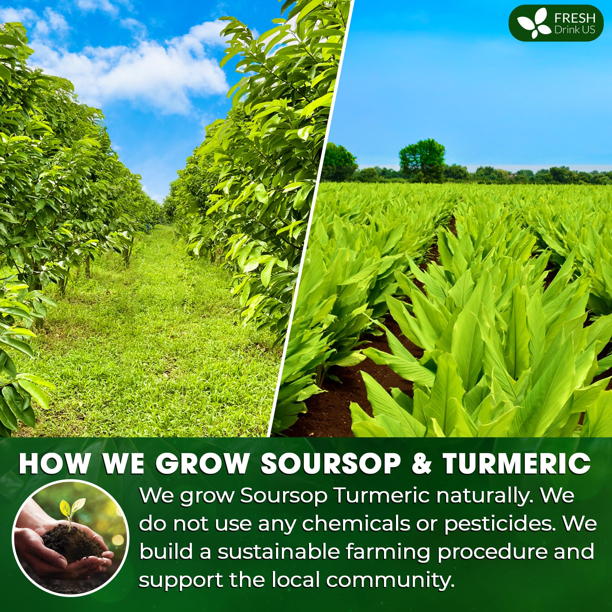 FreshDrinkUS ingredients sourced from sustainable family farms for quality.