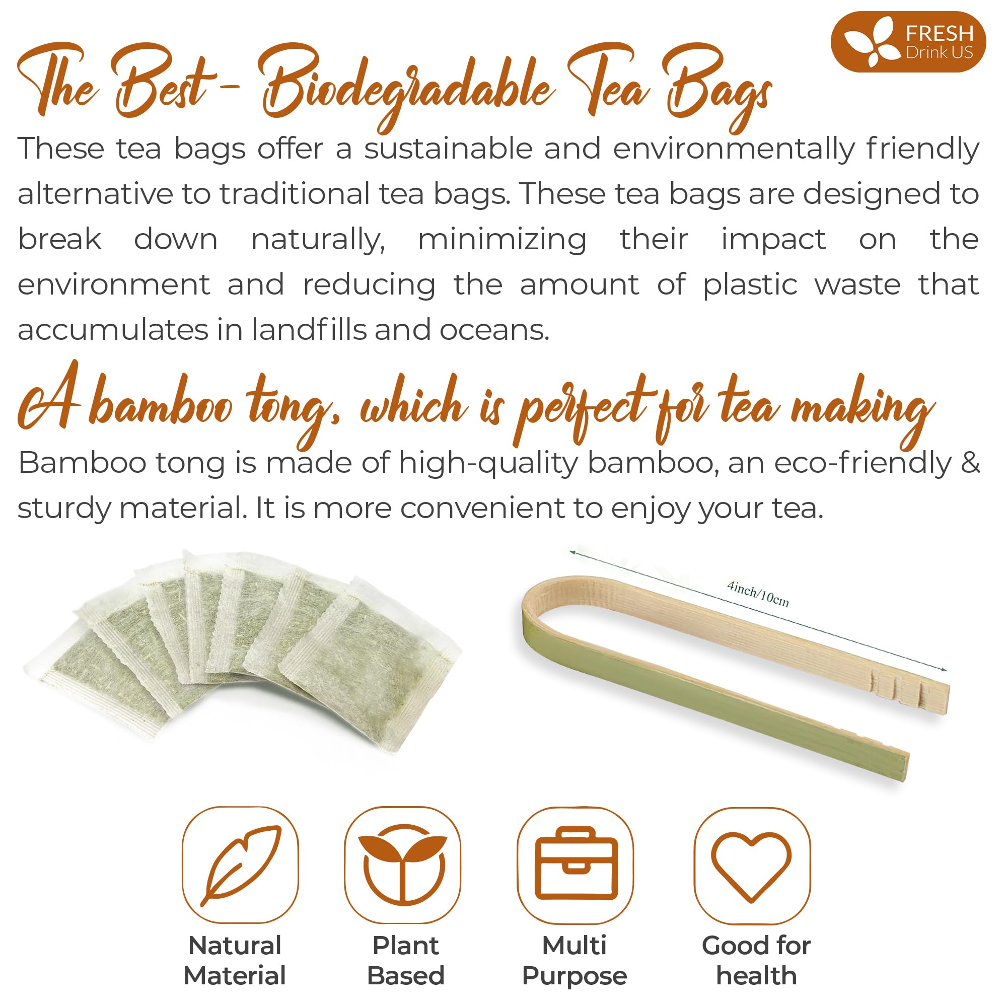 FreshDrinkUS tea bags arrangement shows ready-to-use convenience.