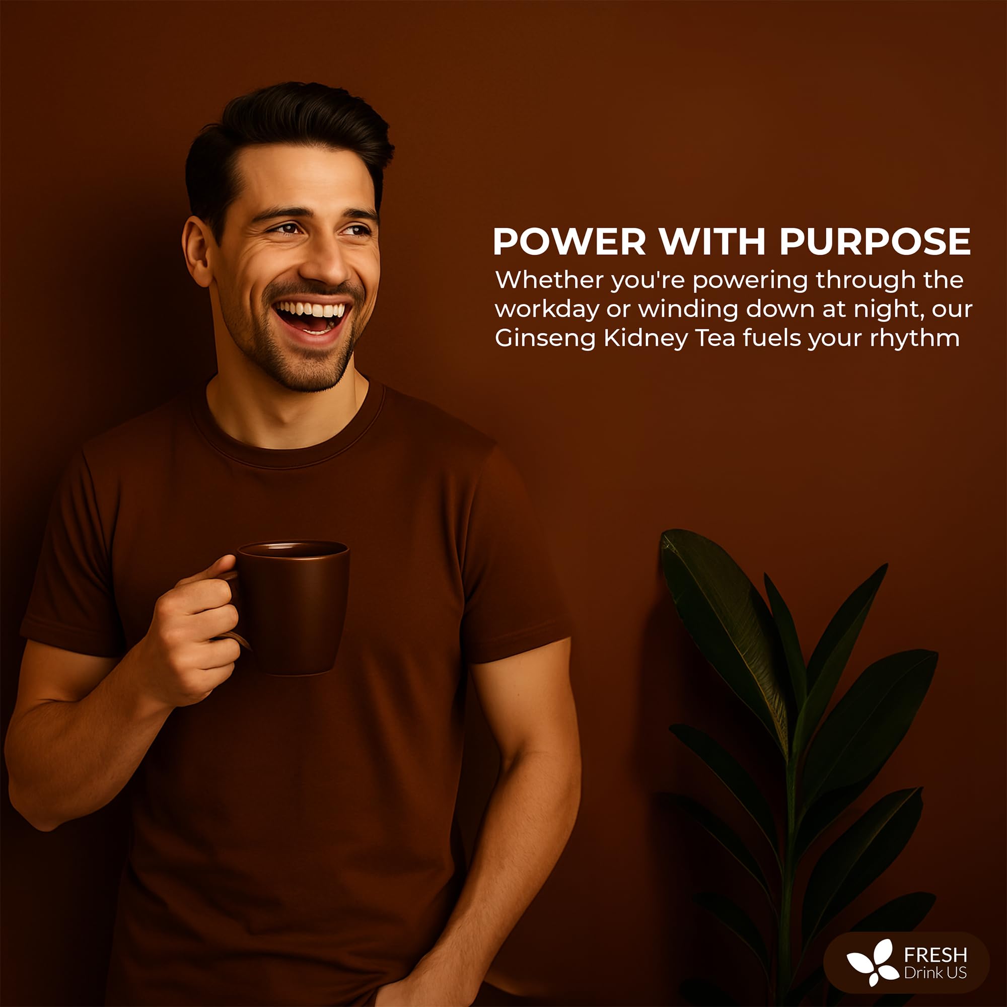 FreshDrinkUS Tea Bags Close-up highlights herbal blend and inviting aroma.