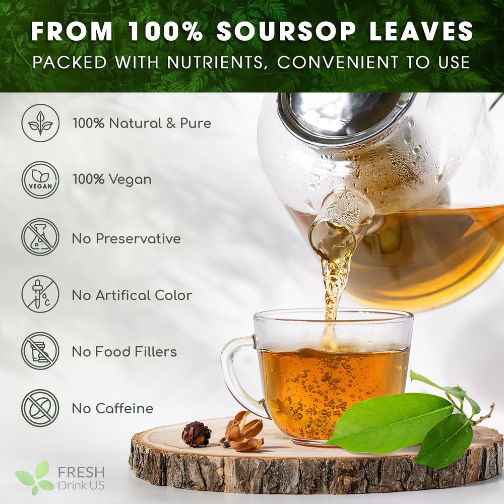 FreshDrinkUS soursop tea bags in box for easy storage