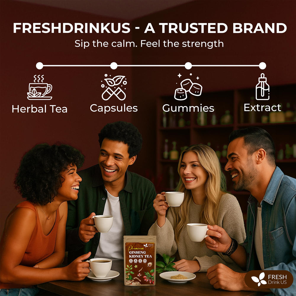 FreshDrinkUS Caffeine-free label highlights flexible, anytime sipping.