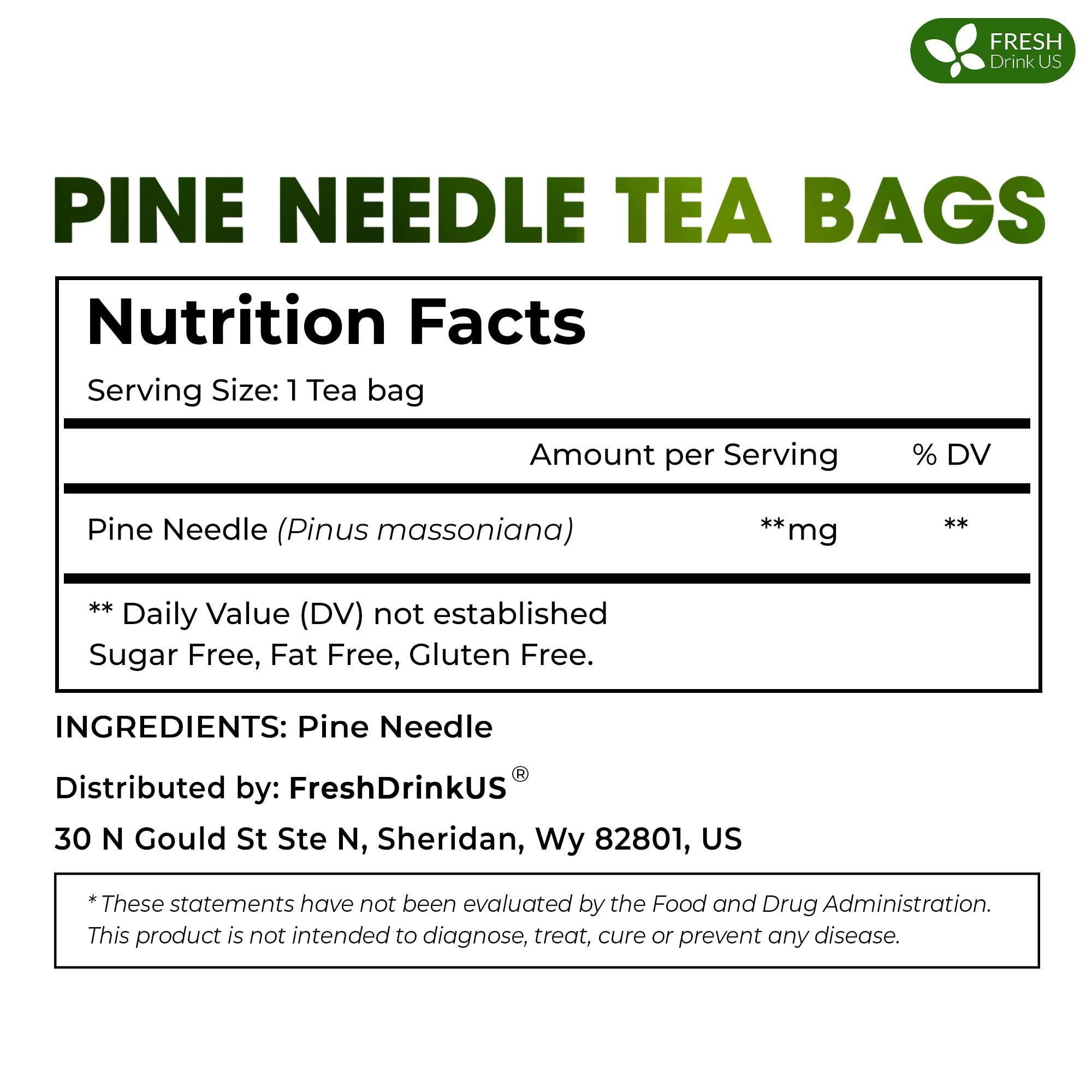 FreshDrinkUS wild-harvested pine leaves close-up showing natural aroma for calm evenings