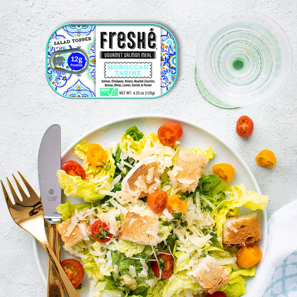 Freshé ASC sustainability label signals responsibly sourced seafood.