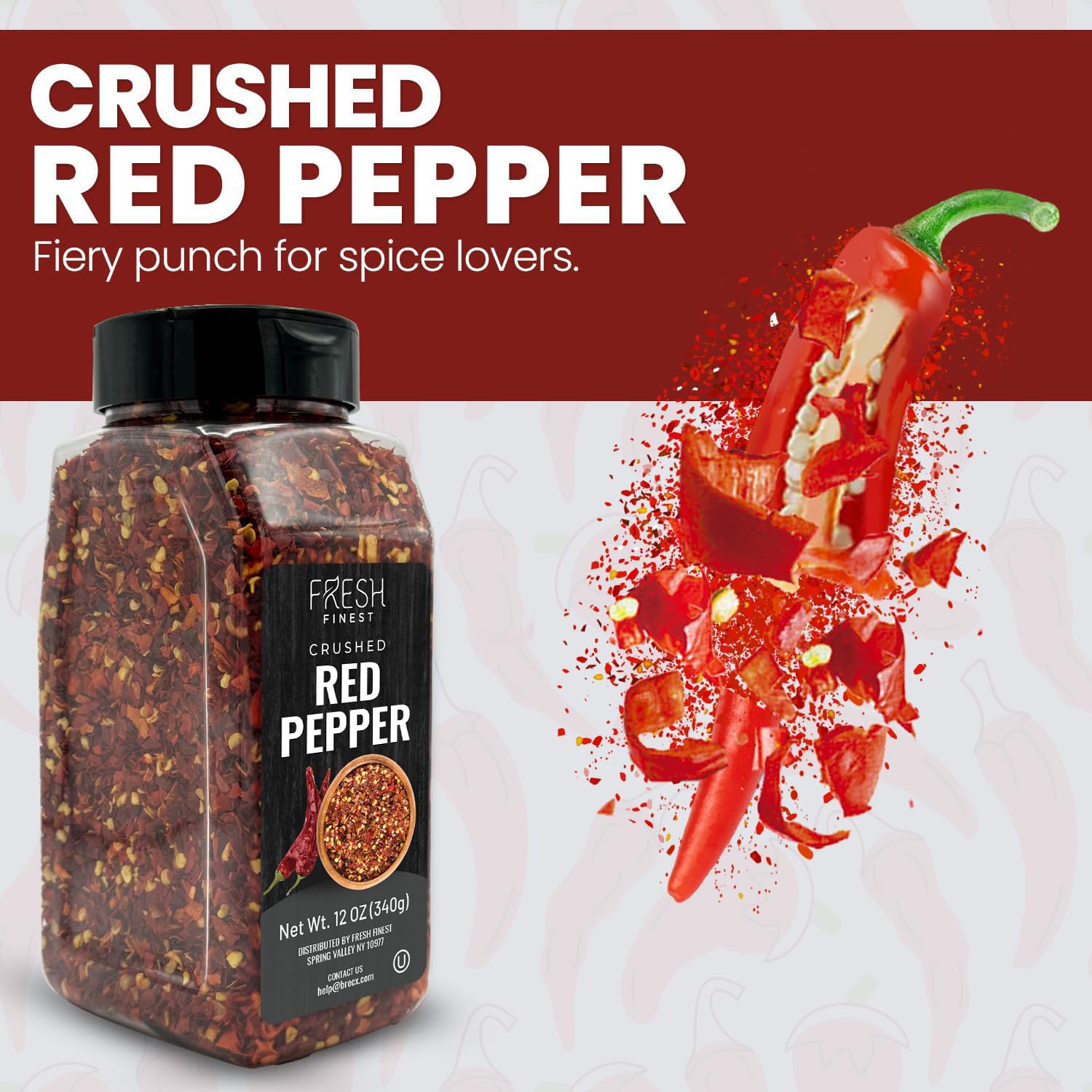 Fresh Finest crushed red pepper stir-fry shot enhances sizzling vegetables and noodles