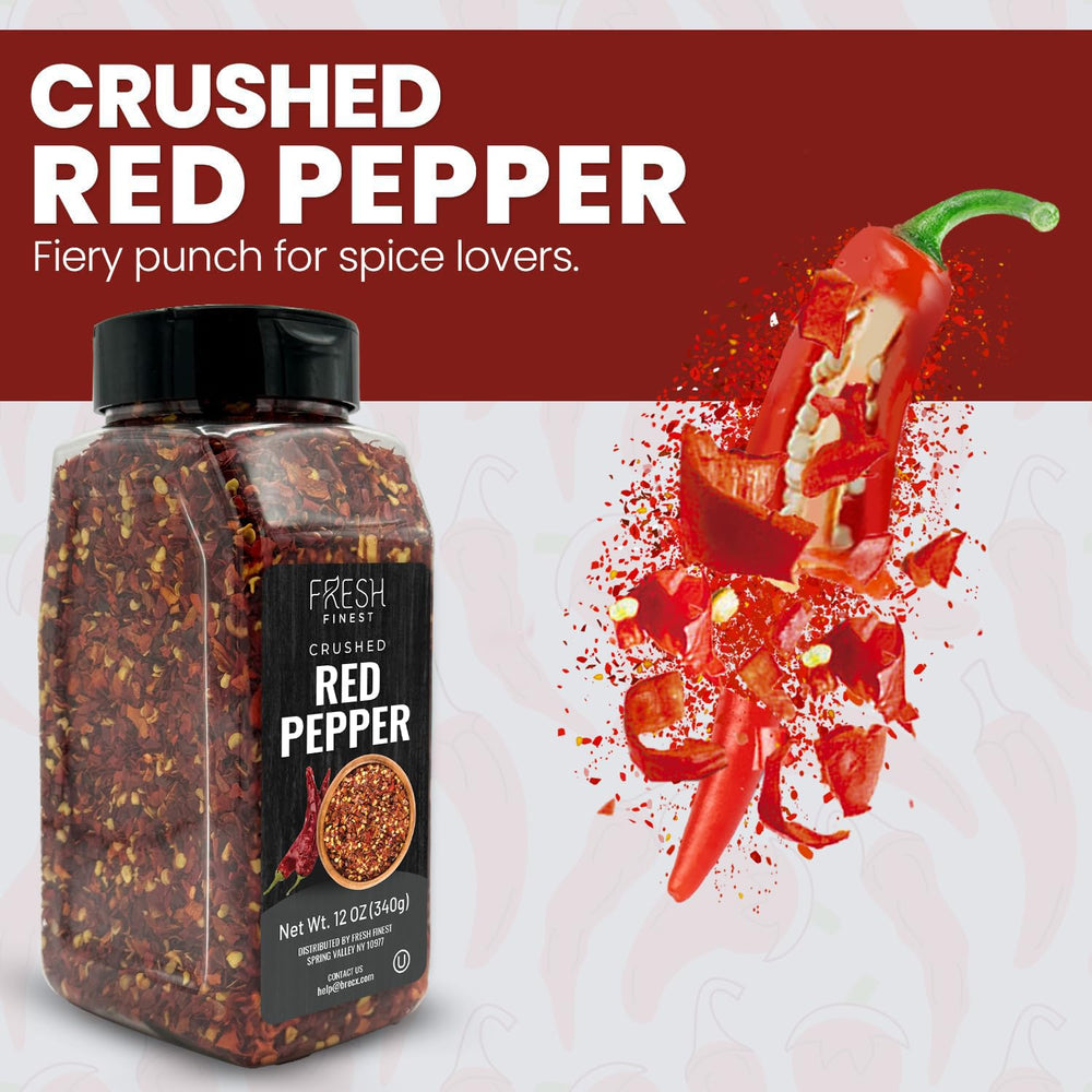 Fresh Finest crushed red pepper stir-fry shot enhances sizzling vegetables and noodles