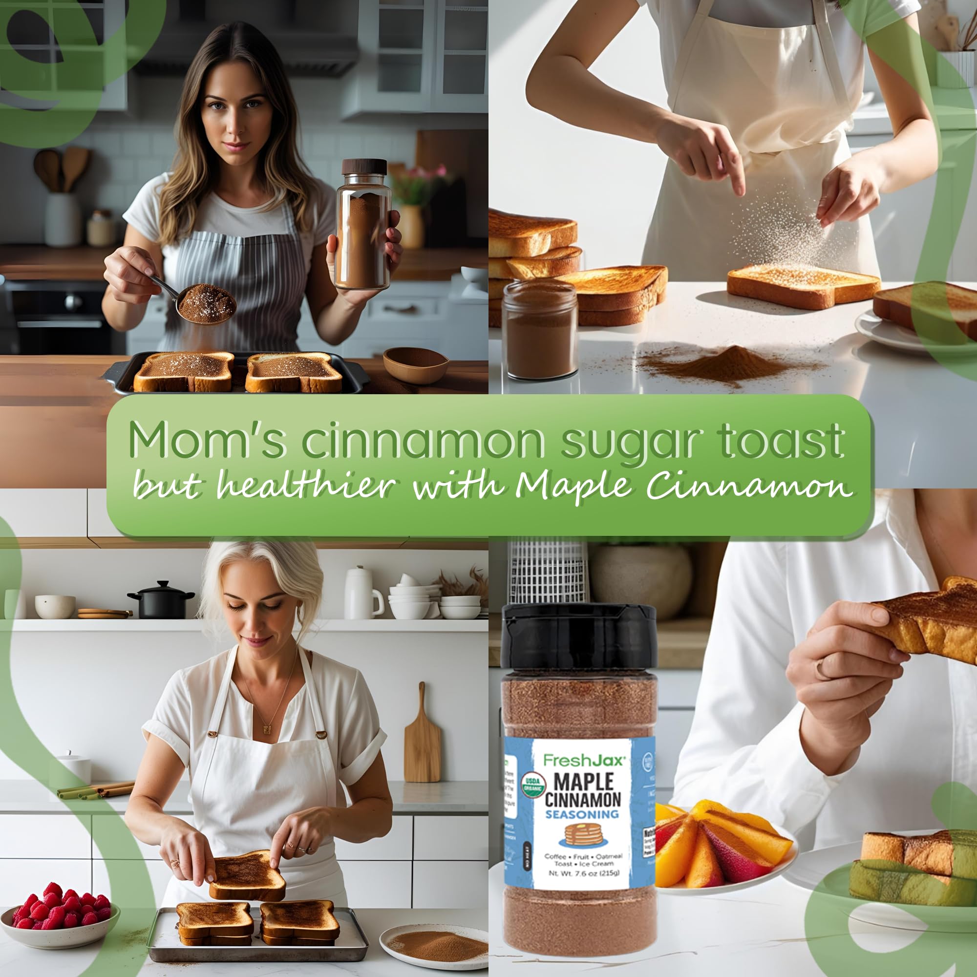 Coffee with FreshJax Maple Cinnamon Topping enhances aroma and a hint of sweetness.