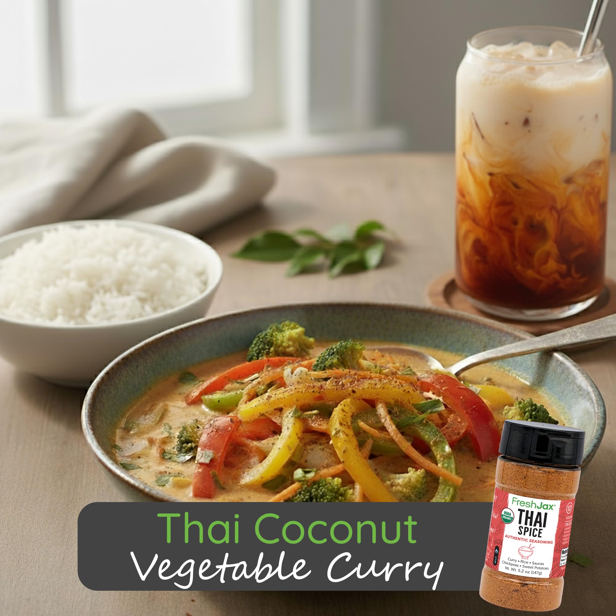 FreshJax Thai Spice Powder with noodles plate, quick weeknight meal