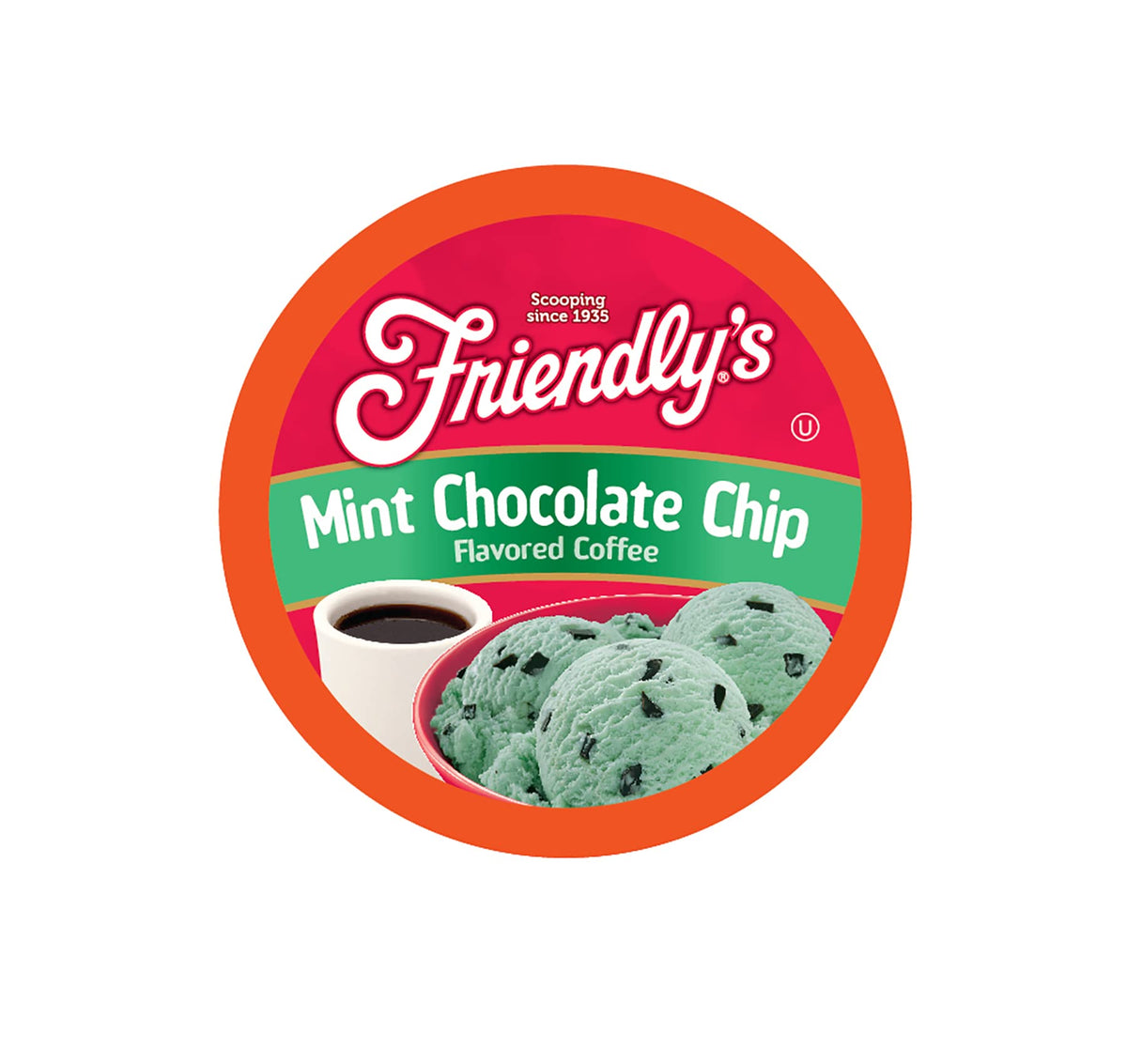 Friendly's mint chocolate chip pod in a cup for a cozy morning